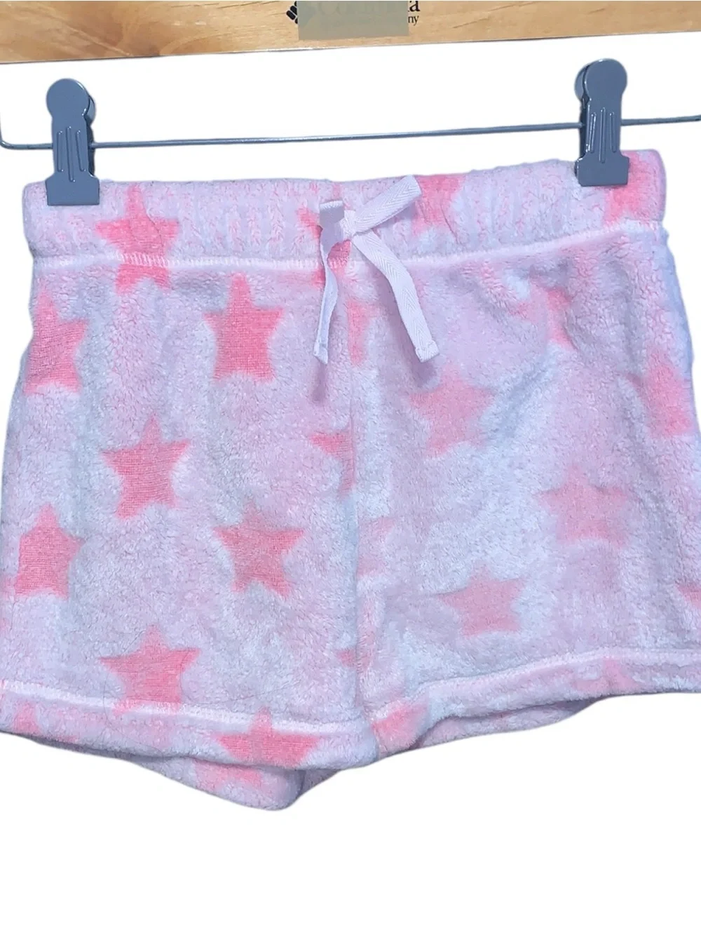 BCBG Girls Plush Star Print Lounge Shorts Pink Pajama Shorts